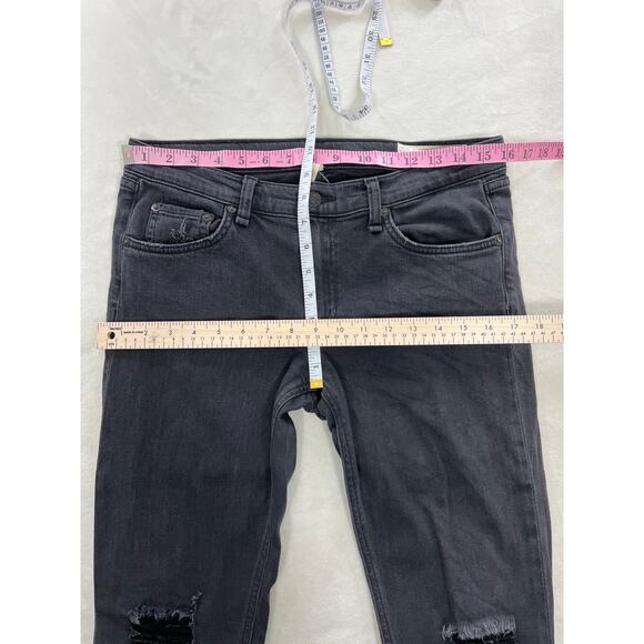 Rag & Bone Skinny Dark Gray Soft Rock Mid Rise Jeans Distressed 30 Y2K - Picture 7 of 8